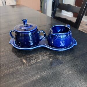 Cobalt Blue Fiestaware Sugar and Creamer Set